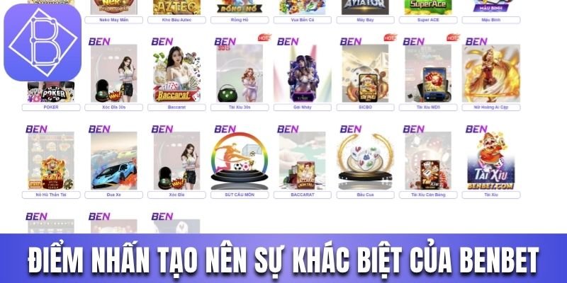 Điểm nhấn tạo nên sự khác biệt của Benbet online yếu tố độc quyền