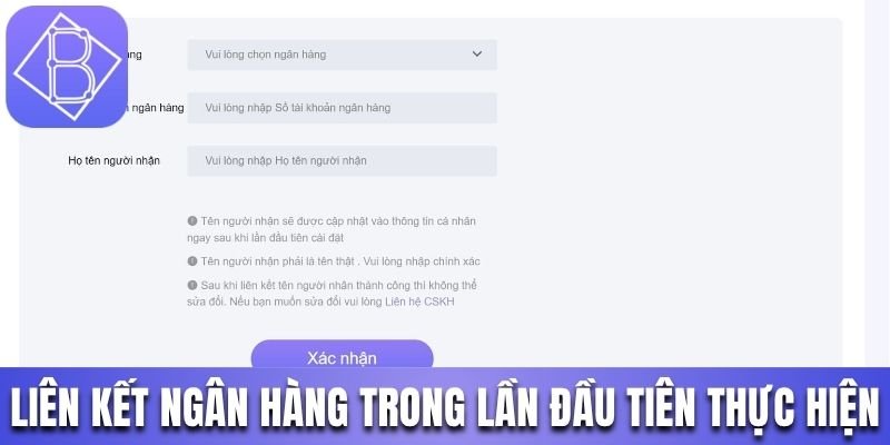 Liên kết ngân hàng trong lần đầu tiên thực hiện rút tiền Benbet