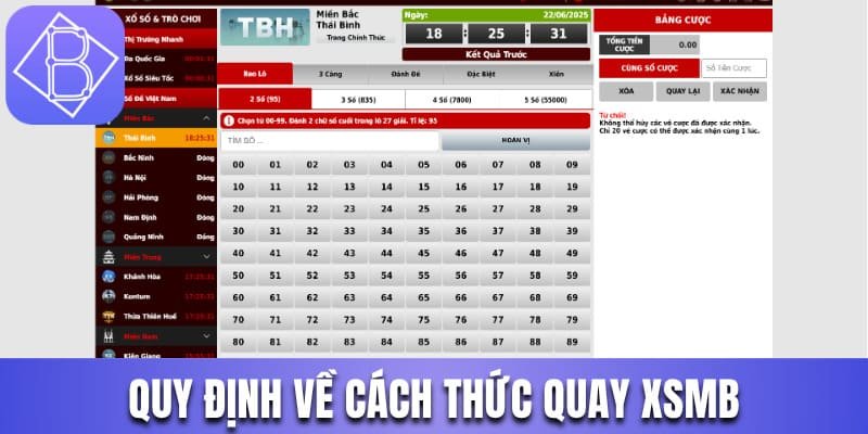 Quy định về cách thức quay XSMB