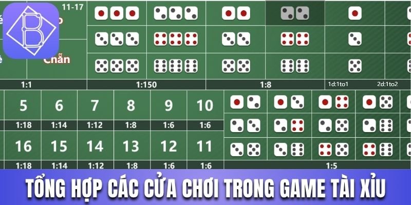 Tổng hợp các cửa chơi trong game Tài Xỉu